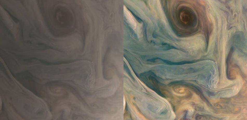 La misión Juno de la NASA revela los colores "complejos" de Júpiter