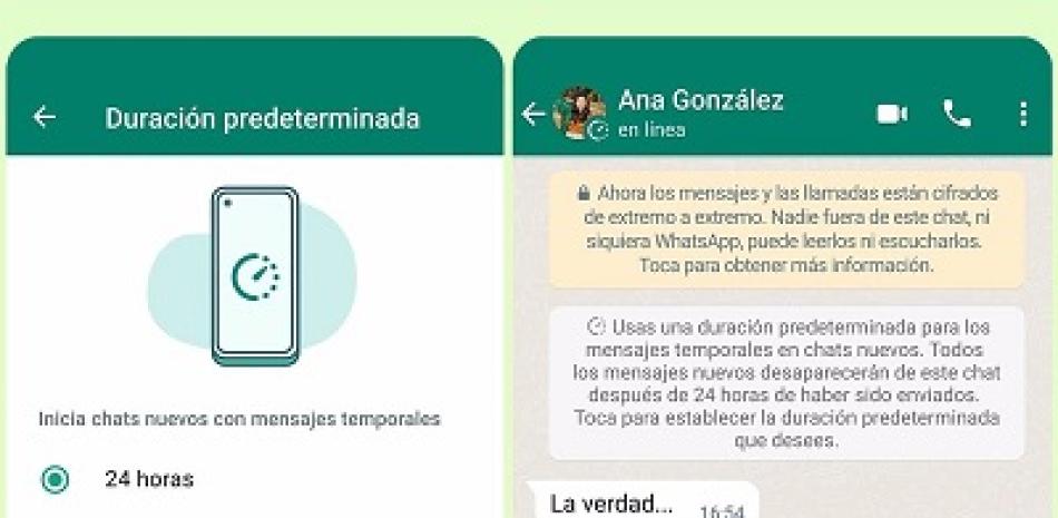 Función de mensajes que desaparecen en WhatsApp. Foto: Europa press.