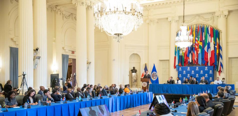 El presidente Luis Abinader pronunció ayer un discurso ante la Sesión Permanente de la OEA en Washington, donde insistió en tomar medidas por crisis en Haití.