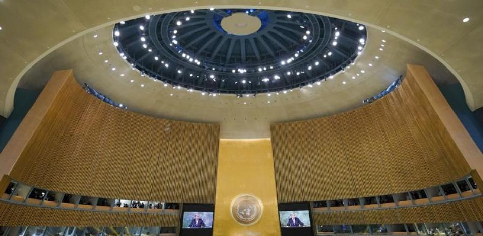 El secretario general de Naciones Unidas António Guterres se dirige a la 77ma. sesión de la Asamblea General, ayer 20 de septiembre de 2022, en la ONU.  ap