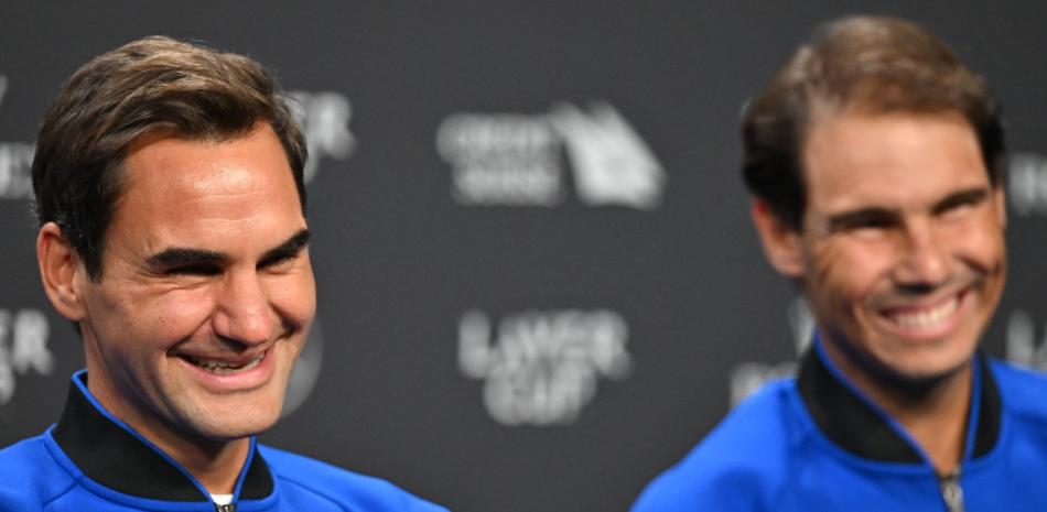 Roger Federer de Suiza y Rafael Nadal de España.Foto AFP.