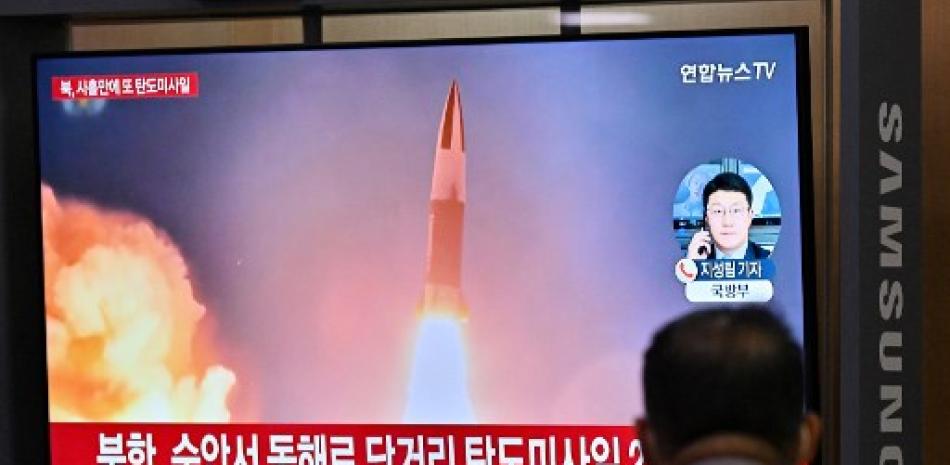 Lanzamiento de misil balístico en Corea del Norte. AFP