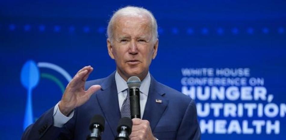 El presidente Joe Biden habla en la Conferencia sobre Hambre, Nutrición y Salud en Washington, ayer. ap