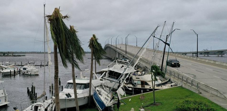 Algunos daños causados por el huracán Ian en Florida, Estados Unidos. AFP