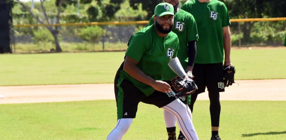 Yennsy Díaz en plena faena durante los entrenamientos de las Estrellas.