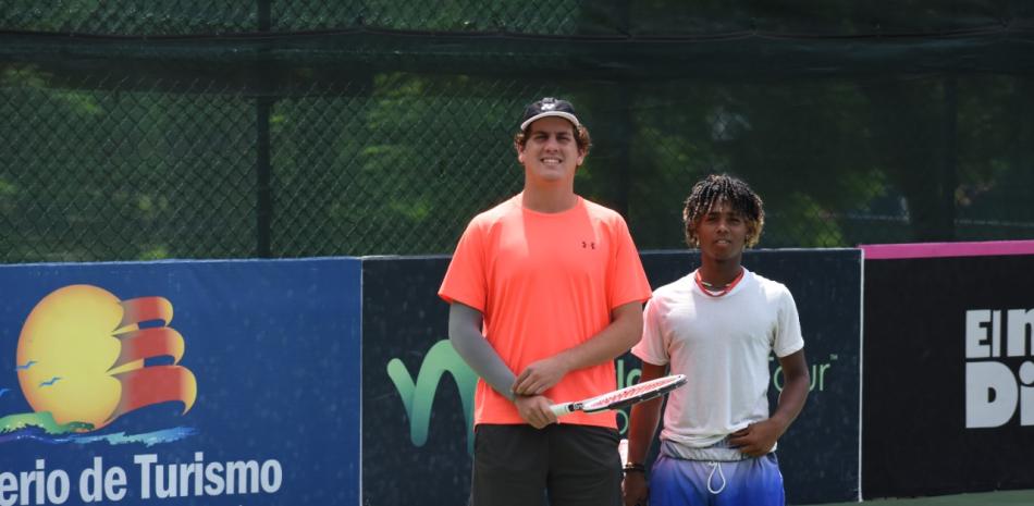 Los tenistas dominicanos Daniel Baquero y Maikel Villalona.