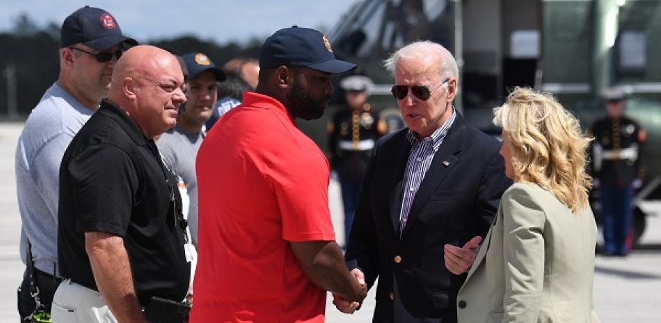 Joe Biden arribando a Florida. AFP