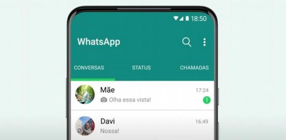 Captura de la interfaz principal de WhatsApp - META