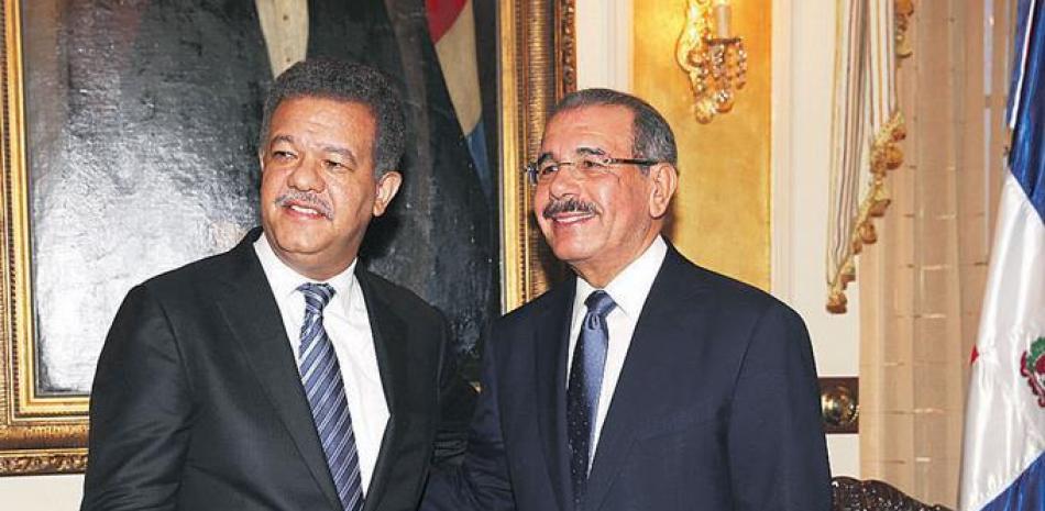 Leonel Fernández y Danilo Medina. Foto de archivo del Listín Diario.