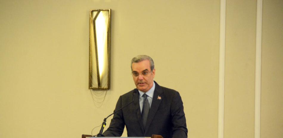 El presidente Luis Abinader habló en el acto de aniversario de Finjus. leonel matos /LD