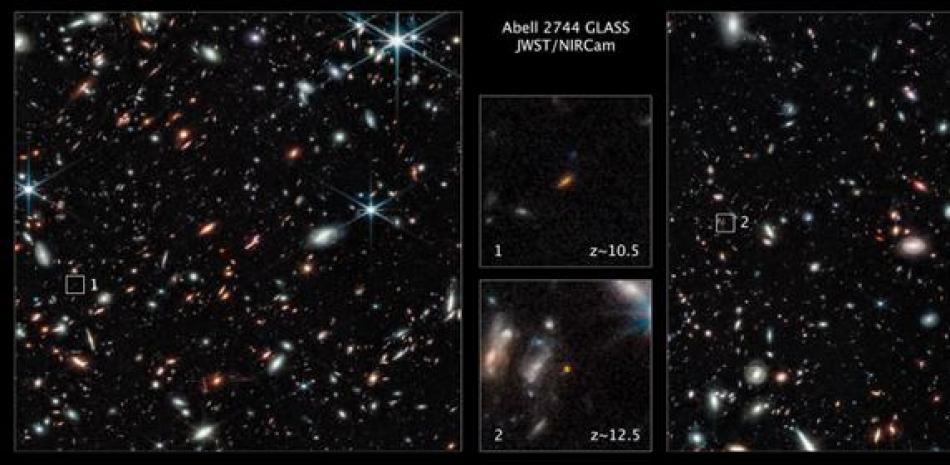 Las galaxias observadas por el telescopio James Webb son de las más antiguas halladas.