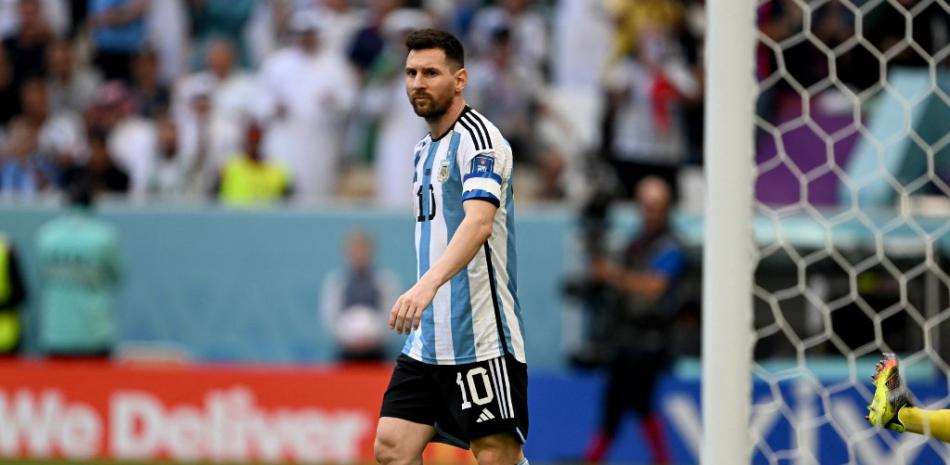 Lionel Messi durante el partido Argentina y Arabia Saudita, en la Copa Mundial Catar 2022. Fuente: AFP