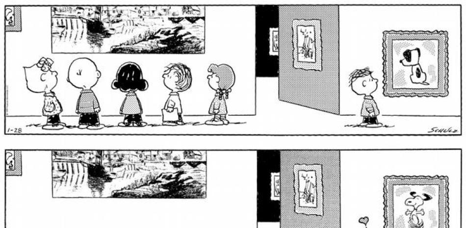 Combinación de imágenes muestra una tira cómica de Peanuts por Charles M. Schulz en 1999/ AP