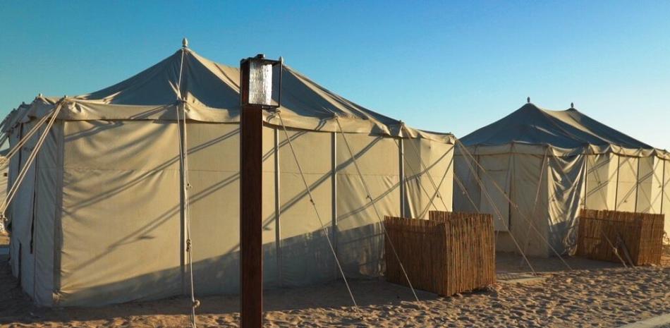Las carpas de alojamiento se ven en un campamento en Al Khor, Qatar, el miércoles 23 de noviembre de 2022. AP.