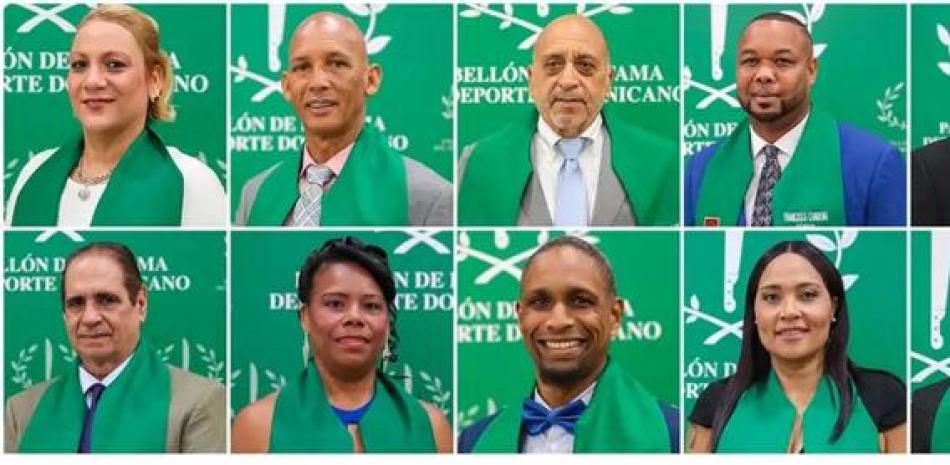 La composición fotográfica presenta a los 10 deportistas que ingresaron en el pasado ceremonial del Pabellón de la Fama del Deporte Dominicano.