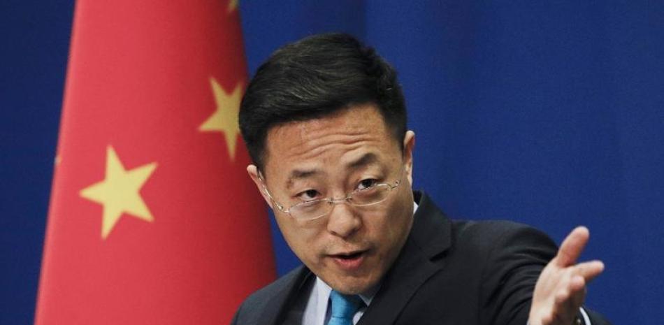 Zhao Lijian, vocero del Ministerio de Relaciones Exteriores de China, en Pekín en febrero de 2020. AP