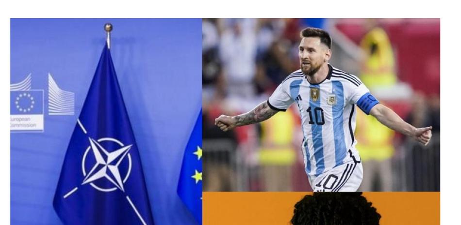 Bandera de la OTAN, Lionel Messi y Bad Bunny