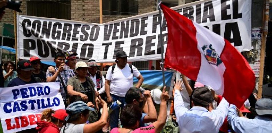 Manifestaciones en Perú. AFP