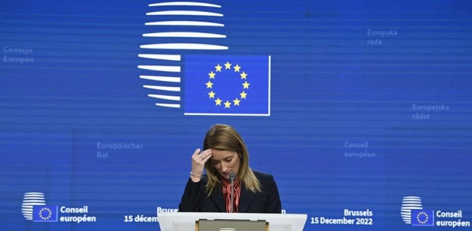 Presidente del Parlamento Europeo, Roberta Metsola. Foto de AFP