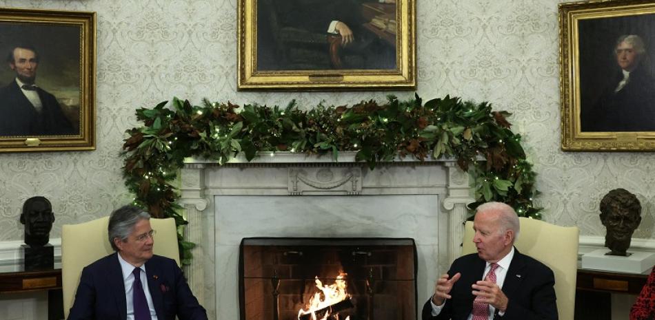 Biden y Lasso. Foto: AFP
