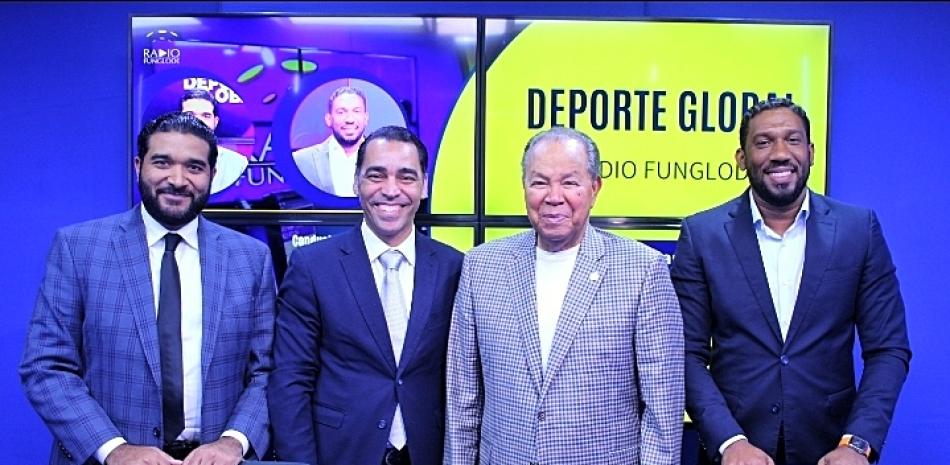 De izquierda a derecha Richard Martínez, Kevin Mejía, Juan Marichal y Gilberto Soriano.