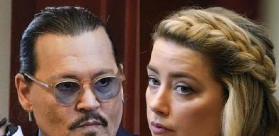 Johnny Deep y Amber Heard durante el juicio. AP