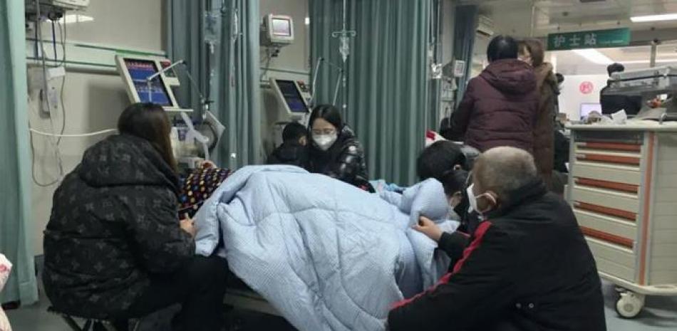Paciente de covid-19 en China. AP
