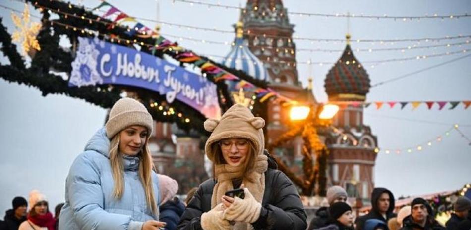 Celebración de año nuevo en Moscú. Foto Externa