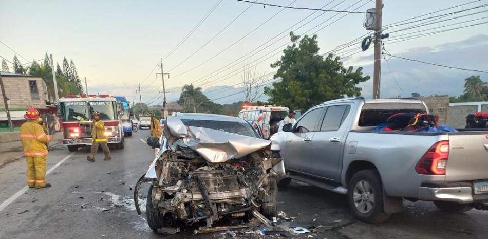 Accidente de tránsito registrado en el municipio de Navarrete, Santiago / Listín Diario