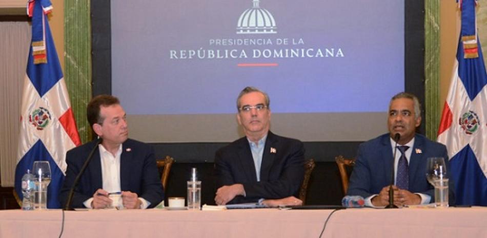 Presidente Luis Abinader encabeza rueda de prensa. Foto. José Alberto Maldonado / LD