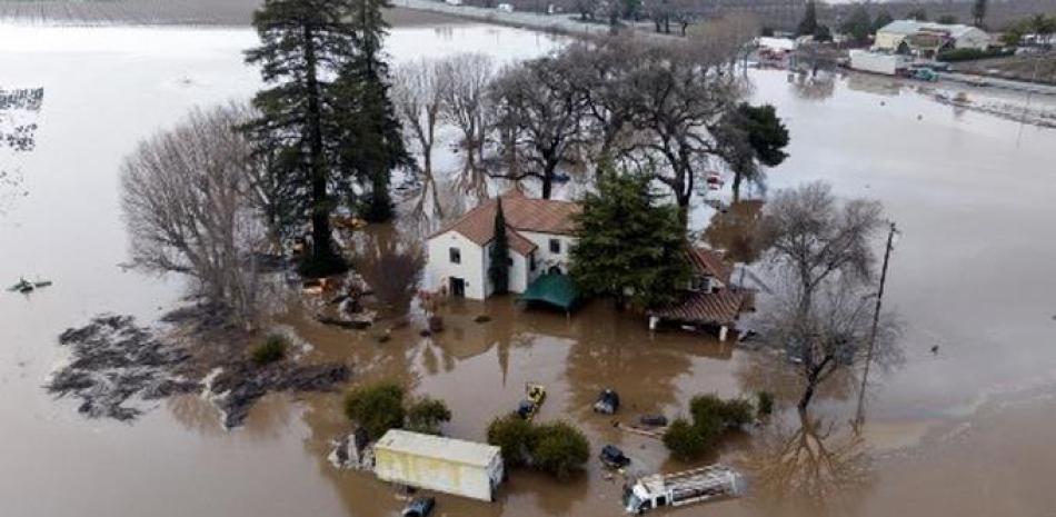 Zonas afectadas por las fuertes lluvias en California, Estados Unidos. AFP