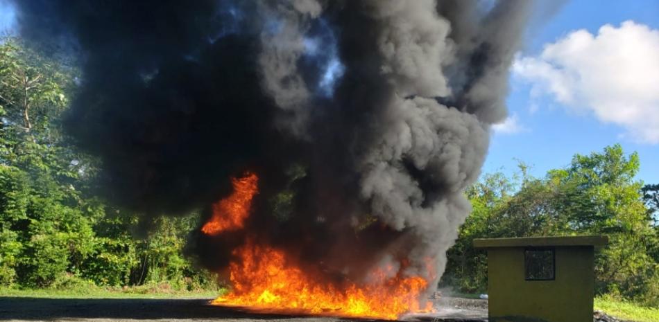 Narcoticos incinerados / fuente externa