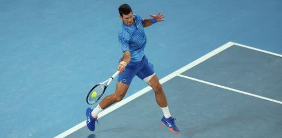 Novak Djokovic aparece durante su partido del sábado en el cual venció en tres sets a Grigor Dimitrov.