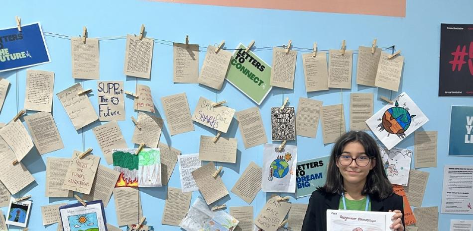 Sofía Mejía Cavidad, de 13 años, se ha convertido en una ambientalista que lleva ecoesperanza a los niños dominicanos mediante diferentes plataformas. FUENTE EXTERNA