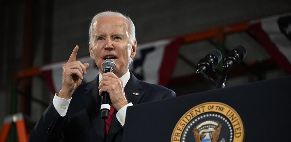 Joe Biden durante discurso ante obreros en Springfield, Virginia. Foto: AFP