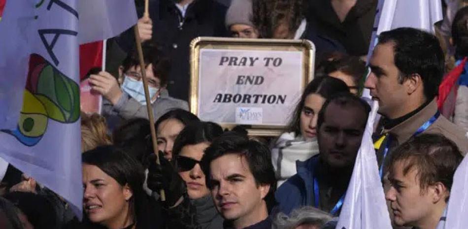 Marcha contra el aborto en Madrid, España, el 28 de noviembre de 2021.  ap