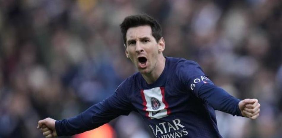 Lionel Messi festeja luego de marcar el gol de la victoria para el PSG
