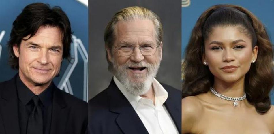 Esta combinación de fotos muestra a Jason Bateman, de izquierda a derecha, Jeff Bridges y Zendaya, quienes se encuentran entre los presentadores de los Premios del Sindicato de Actores de la Pantalla de este año. (Foto AP)