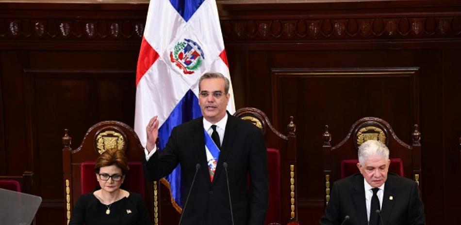 Presidente Luis Abinader durante su tercera rendición de cuentas. Foto: José Alberto Maldonado / LD