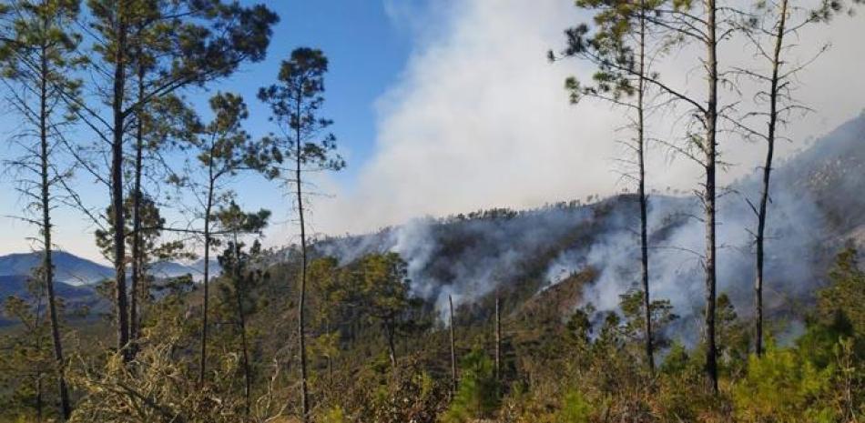 El Parque Nacional de Valle Nuevo todavía arde sin que hayan identificado a los responsables del fuego.