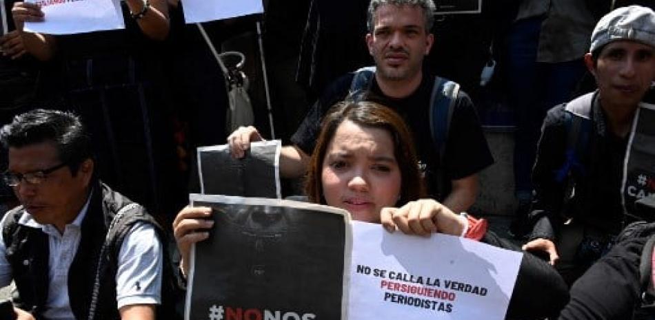 Periodistas protestan en Guatemala. AFP