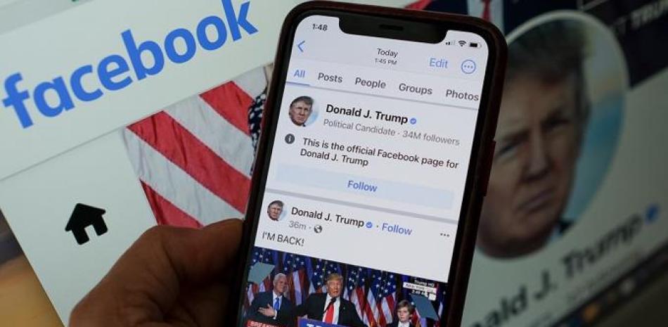 Donald Trump vuelve a Facebook. Foto: AFP