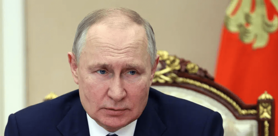 El presidente ruso, Vladimir Putin, preside una reunión del Consejo de Seguridad el viernes 24 de marzo de 2023 en Moscú. (Alexei Babushkin, Sputnik, Foto de Pool del Kremlin vía AP