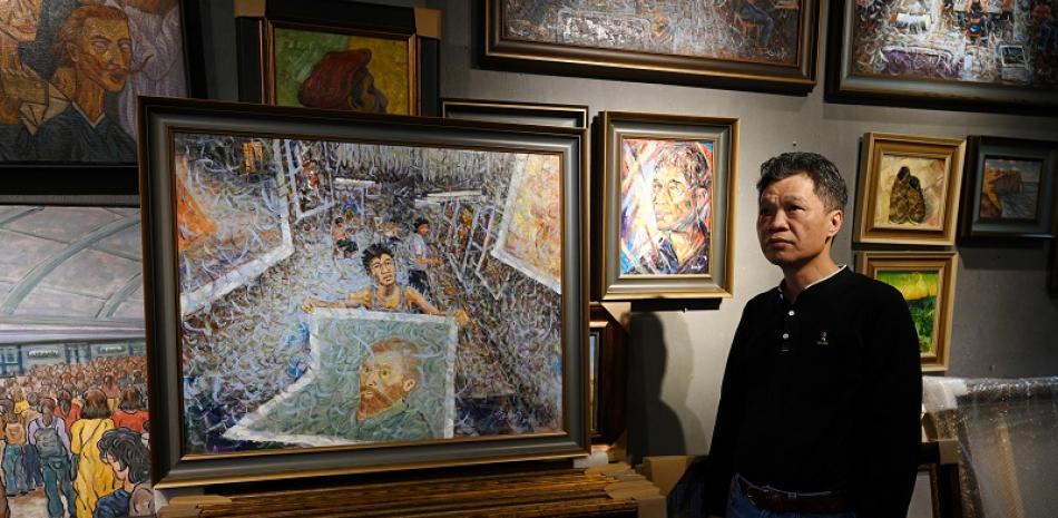 Zhao Xiaoyong, pintor chino. Fotos: AFP.