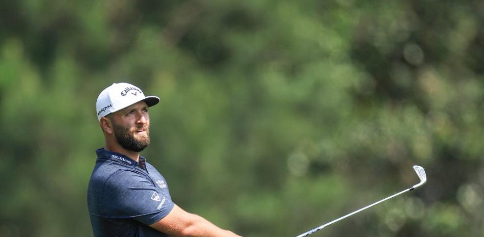 Jon Rahm durante un momento de su competencia de este jueves en el Masters de Golf de Augusta.