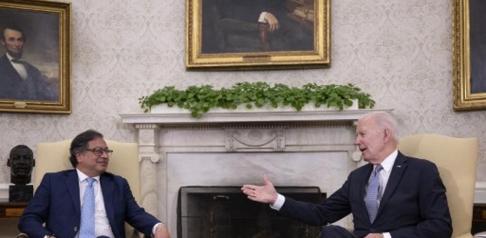 Gustavo Petro y Joe Biden se reúnen en la Casa Blanca. AFP