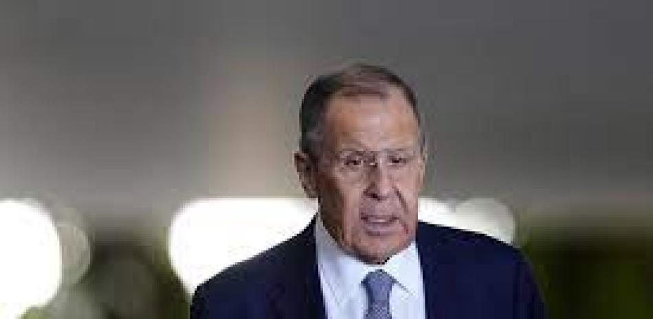 El ministro de Relaciones Exteriores de Rusia, Serguéi Lavrov, en Brasilia el 17 de abril de 2023. Fuente: AP.