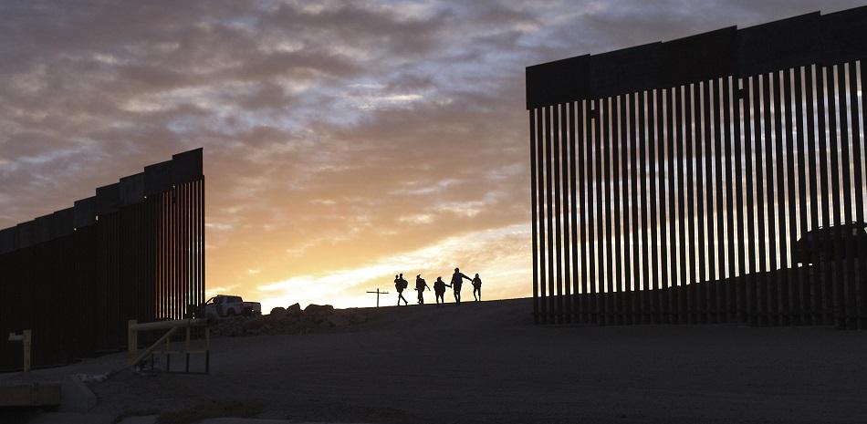 Vista panorámica de la frontera de México con Estados Unidos