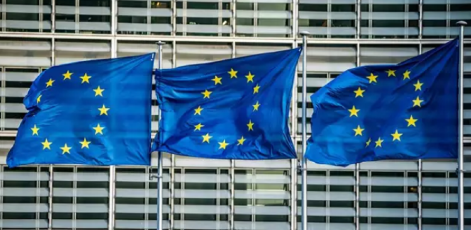 Banderas de la UE en Bruselas.