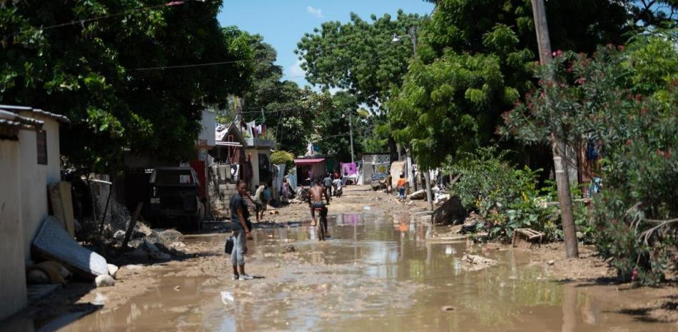 Una calle de Haití se inunda debido a las lluvias